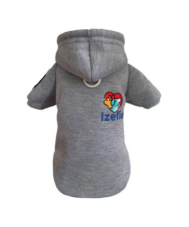 Izefia dog hoodie dog hoodies clothing fleece dog sweater winter sweatshirt warm cotton loop basic dog hoodie for little dog puppy cat gray xs xs gray