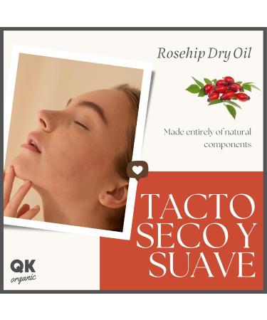 QKnatur Rosehip Dry Oil 100ml: Intense Nourishment Fast Absorption Anti-Stretch Marks for Skin and Hair Antioxidant Anti-Aging Natural and Vegan - Buy Online on GoSupps.com