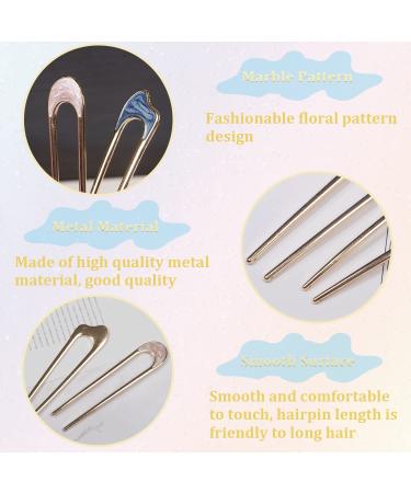 6 Pieces Metal U Shaped Hair Pins - Vintage Hair Sticks for Stylish Hairdos | French Hair Pin Hairstyle Accessory for Women and Girls - Buy Online on GoSupps.com