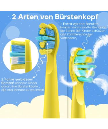 Seago Electric Toothbrush for Kids 3+ Rechargeable Extra Soft Bristles 5 Cleaning Modes - Bright Yellow - Buy Online on GoSupps.com