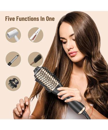 Bizcasa 1200W 4-in-1 Hot Air Brush - Professional Round Brush for Effortless Hairstyles | 3 Temperatures & 2 Wind Strengths | Ions Hair Dryer Black - Buy Online on GoSupps.com