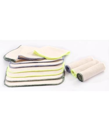 Organic Cotton Flannel Hubs - 15 Pack Baby Washcloths | Eco-Friendly Multi-Way Replacement for Wet Wipes - 21x21 cm Washable Mini Towels - Buy Online on GoSupps.com