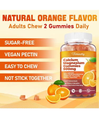 Calcium Magnesium Supplement Gummies for Adults: Calcium Citrate 600 mg with Vitamin D3 & K2 for Women Men - Supports B0ne Strength Better Zzz Muscles Energy & Immune (60 Count) - Buy Online on GoSupps.com