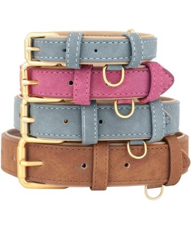 Beirui Soft Padded Leather Dog Collar - Comfortable & Durable for Small Medium & Large Dogs - Pink - High-Quality Alloy Fittings - Adjustable Neck Size 25-33 cm - Buy Online on GoSupps.com