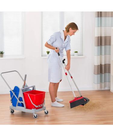 Broom and Dustpan Set - Heavy Duty, Upright Standing Dust Pan with Extendable Broomstick - Easy Assembly for Home, Kitchen, Office - Buy Online on GoSupps.com