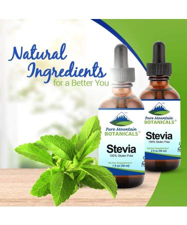 Pure Mountain Botanicals Liquid Stevia Drops - Natural Sweetener - Concentrated Sugar Free Substitute Diabetic Friendly Ideal for Keto Low Carb and Vegan Diet Great Addition to Weight Loss Program 1 Fl Oz (Pack of 1) - Buy Online on GoSupps.com