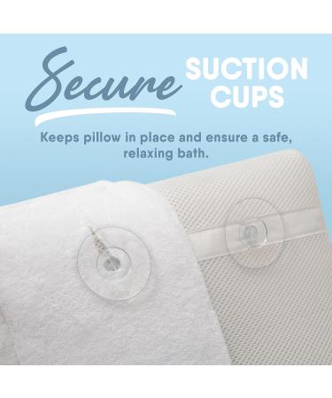 MICRODRY Cushioned Bath Pillow with CharTech Technology - Removable Cover - 12x12x4 White - Buy Online on GoSupps.com