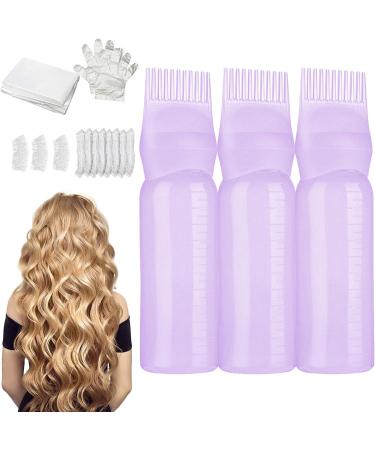 Oil Scalp Applicator - 160ml Oil Applicator for Hair Dye Hair Dye Brush Bottle Lightweight Oil Bottle with Graduated Scale Hair Oiling Applicator Bottle for Hair Scalp Purple - Buy Online on GoSupps.com