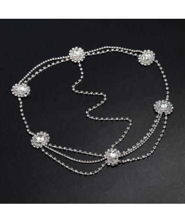 Crystal Bridal Head Chain Tassel Rhinestone Headband Bride Wedding Crystal Hair Piece for Women and Girls (A-Sliver) - Buy Online on GoSupps.com