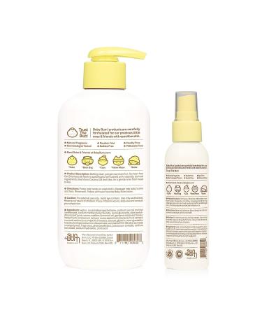 Sun Bum Baby Bum Shampoo & Wash Gel + Conditioning Detangler - Tear-Free, Vegan, Gluten-Free with Coconut Oil - Natural Fragrance for Sensitive Skin - Buy Online on GoSupps.com