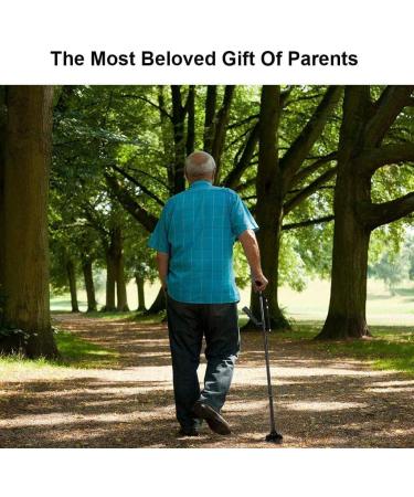 Walking Stick Foldable Crutch Walking Stick Anti-Slip Medical Elderly Crutches Cane Lightweight Multifunctional Adjustable Aluminum Alloy Walker with Led Light - Buy Online on GoSupps.com