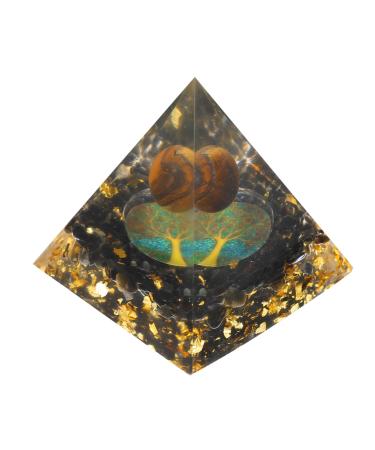 NOLITOY 1pc Pyramid Crystal Ball Citrine Pyramid Collectible Desktop Pyramid Desktop Adornment Crystal Pyramid Meditation Pyramid Energy Generator Orgone Pyramid Egyptian Car Props Acrylic