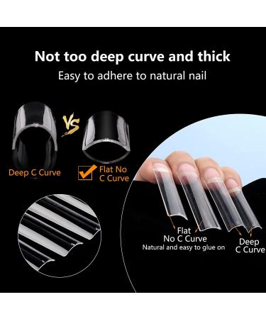 LIONVISON 500PCS XL Clear Nail Tips | Professional Acrylic Nails | 10 Sizes Half Cover French Fake Nail Tips | Home DIY and Nail Salon Use - Buy Online on GoSupps.com