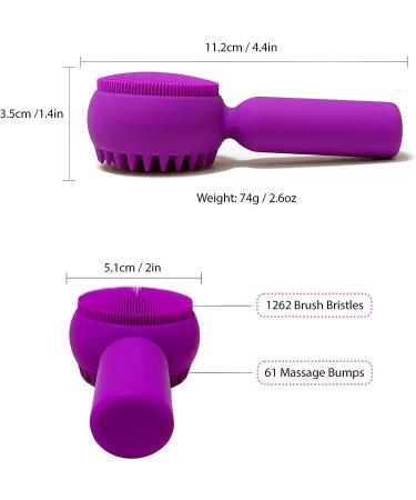 2 in 1 Silicone Facial Cleansing Brush for Sensitive Skin - Purple - Buy Online on GoSupps.com