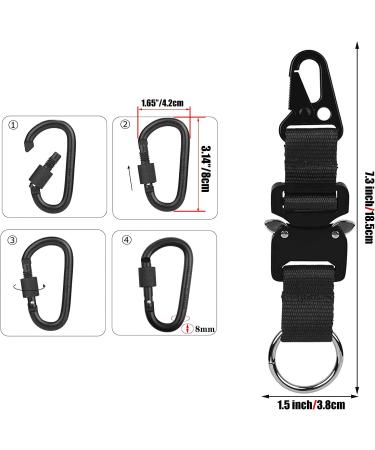 Tactical Key Chain for Men | EDC Gear Clip with HK Clip & Steel Ring | Large Military Molle Accessory in Black - Buy Online on GoSupps.com