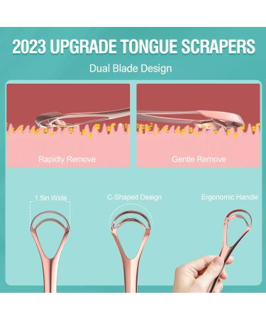 New Upgrade Tongue Scraper with Dual Scraping Head Fight Bad Breath Metal Tongue Cleaner Help Oral Hygiene Tongue Scraper for Adults and Kids Two Colors in Pack Travel Friendly by RONAVO 2 Colors - Buy Online on GoSupps.com