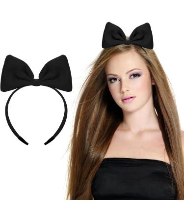 WLLHYF Bow Headbands Red Bowknot Hair Band Fashion Cute Hair Hoop Big Bowknot Headdress Perfect Hair Accessories for Women Girls Party Cosplay Christmas Valentine's Day Black - Buy Online on GoSupps.com