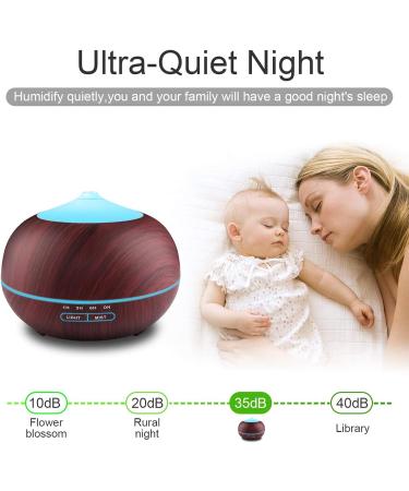 Buy 400ml Ultrasound Aroma Diffuser for Essential Oils - Wood Grain Brown | 7-Color LED Humidifier for Bedroom & Office - Buy Online on GoSupps.com