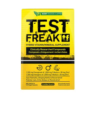 PharmaFreak Test Freak - Hybrid Vitamin/Mineral Supplement and Test Booster - 120 Capsules - 30 Servings 120 count (Pack of 1)
