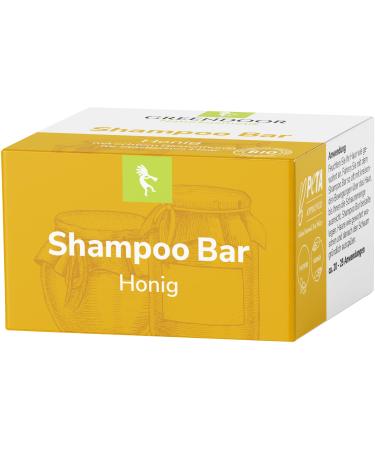 GREENDOOR GREENDOOR Organic Shampoo Bar Honey 75g gentle shampoo without palm oil silicone sulfate natural cosmetic with aloe vera natural care for dry hair unisex
