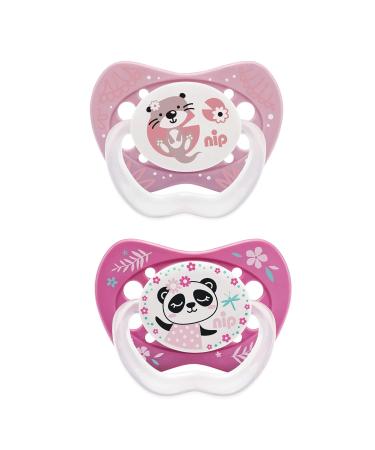 Nip Schnuller "Life": reduces pressure on teeth and pine silicone pacifier made in Germany BPA-free size 2 5-18 months silicone girl girl 5-18 months (1 Pack)