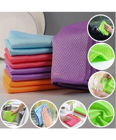 10Pack Probablei Streak-Free Miracle Cleaning Cloths Reusable Microfibre Cleaning Cloths Nano Streak Free Miracle Cleaning Cloths Fish-Scale Streak Free Glass Cleaning Cloth - Buy Online on GoSupps.com
