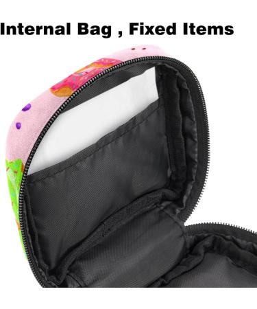 Colorful Pink Menstruation Bag for Women & Girls | Zippered Tampon & Napkin Storage | Sweet Donut Design - Buy Online on GoSupps.com