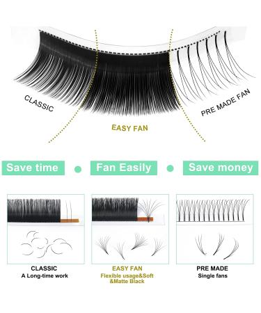 Easy Fan Volume Lashes D-0.05-9-16 Rapid Blooming Mega Volume Lash Extensions - C D Curl - Buy Online on GoSupps.com