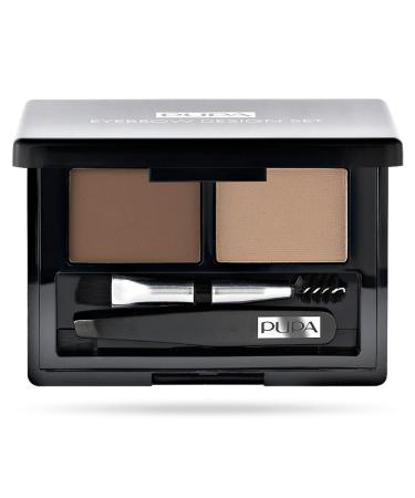 Pupa Milano Eyebrow Design Set - Essentials For Brow Grooming  Sculpting  and Shaping - Professional Tweezers  Angled Brush and Comb  Powder  and Wax - Dermatologist Tested - 001 Blonde - 0.039 oz