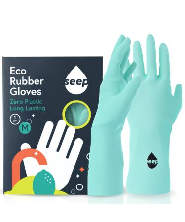 SEEP Eco Small-Medium Rubber Gloves - Kitchen Gloves Washing Up Gloves Made Using Compostable Rubber - Multi-purpose Household Gloves - FSC & Fair-trade Certified 1 M (Pack of 1)