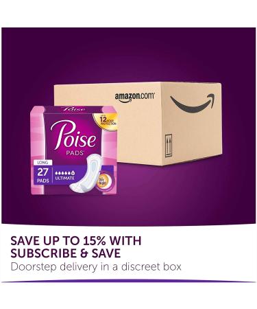 Poise Incontinence Pads Long 45 Count - Pack of 2 | Stay Dry and Comfortable - Buy Online on GoSupps.com