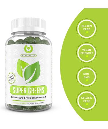 Greens Superfood Gummies with Spirulina & Digestive Enzymes - 60 Gummies for Immune & Digestive Health - Buy Online on GoSupps.com