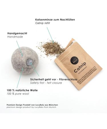 Shop Lucybalu Catnip Filzball | Natural Wool Cat Toy | Cat Game Ball for Cats - Buy Online on GoSupps.com
