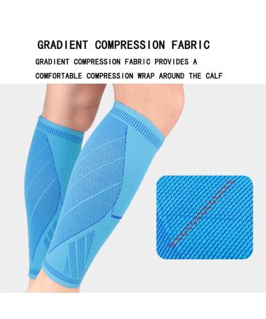 Calf Compression Sleeve for Men & Women | Shin Splint Brace for Pain Relief & Varicose Vein Treatment - Large Black - Buy Online on GoSupps.com
