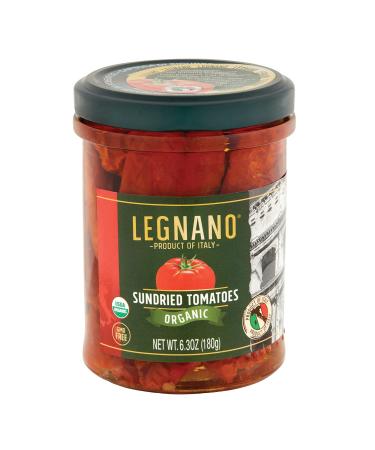 Organic Sundried Tomatoes by Legnano | Authentic Italian Sun Dried Tomatoes | USDA Organic and Non GMO Certified | Made in Italy | 6.3 oz Jar 0.75 Pound