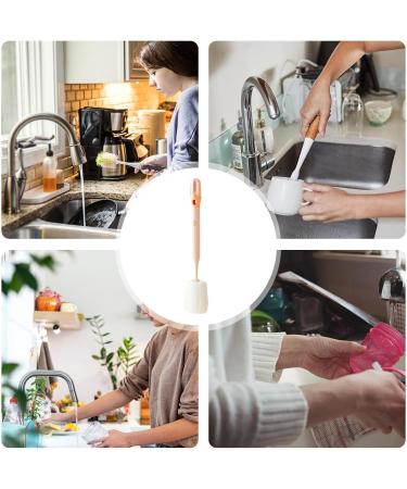 Bottle Sponge Brush - Water Bottle Cup Sponge with Extended Handle - Multi-Function Bottle Cleaner Sponge Brushes for Cleaning Baby Bottle Mugs Kitchen Glasses Pink - Buy Online on GoSupps.com