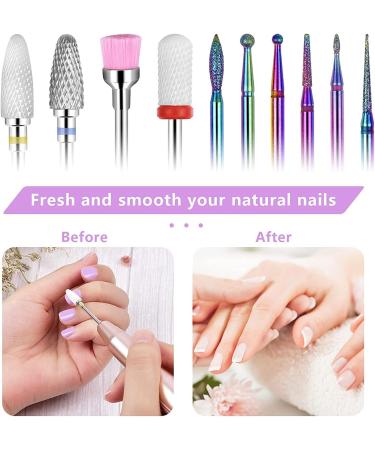 10 Pcs Ceramic Nail Drill Bits for Electric Manicure Pedicure - 3/32 Cuticle Drill Bit Set for Acrylic Gel Nails | MORGLES - Buy Online on GoSupps.com