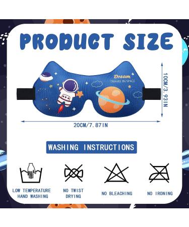 Sureio 4 Pairs Boys Sleep Eye Mask - Cute Cartoon 3D Contoured Blackout Blindfold for Kids, Men, Women - Travel Night Masks with Planet, Rocket, Frog Patterns (Blue/Green) - Buy Online on GoSupps.com