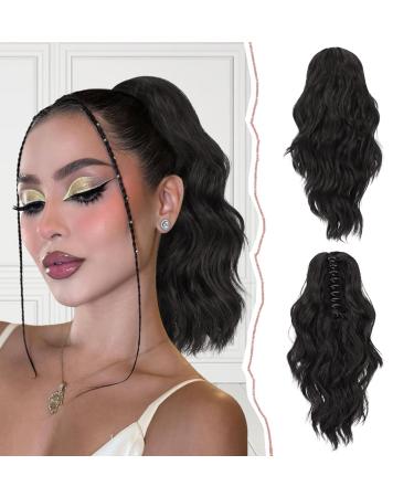 Sofeiyan ponytail extension clip in the claw hair part ponytail hair extension long corrugated curly ponytail with clip hair extension art hair heat -resistant for women black natural black - Buy Online on GoSupps.com