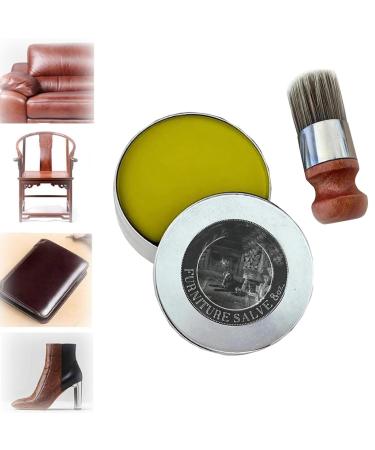 Wise Owl Furniture Salve for Leather Leather Furniture Salve and Brush Fix and Protect Your Leather Pieces Best Leather Salve for Furniture Polish Clean Care Restore (A)