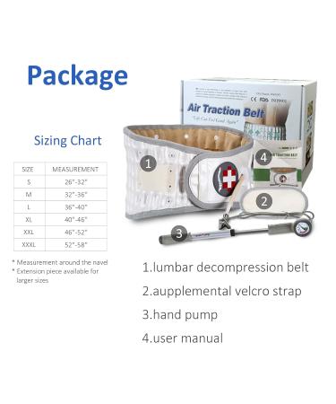 Inflatable Lumbar Traction Support Belt - Decompression Back Belt for Pain Relief - Fits Waist 32-36 inches - Ideal for Men & Women - Buy Online on GoSupps.com