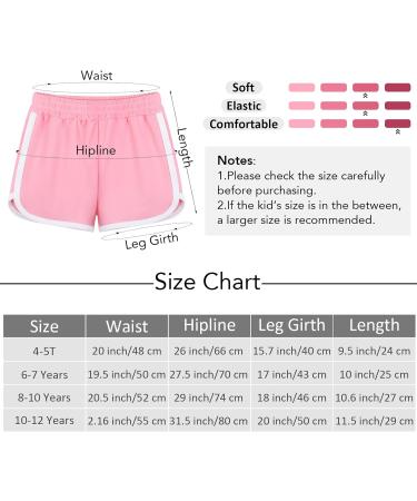Resinta Girls Running Shorts 4 Pack | Quick Dry Polyester Active Shorts for Kids 10-12 Years | Workout Dolphin Shorts in Black, Light Gray, Pink, Hot Pink - Buy Online on GoSupps.com