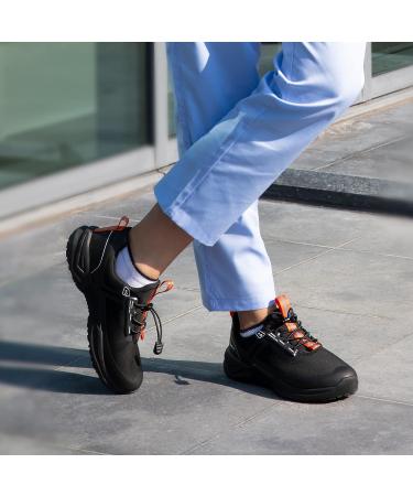 HISEA Women's Non-Slip Work Shoes - Slip Resistant Nurse Shoes - Lightweight Comfort Sneakers - Size 8, Black - Buy Online on GoSupps.com