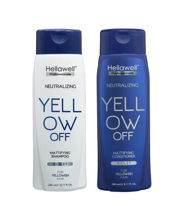Yellow OFF | Neutralizing Shampoo & Conditioner Kit | For Blonde Hair | Purple Shampoo | Neutralizes Blonde Yellow and Orange tones | hair toner | 8.11 oz/ea