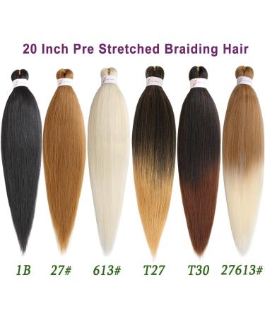 Leeven 20 Inch Pre Stretched Braiding Hair Extension for Woman 8 Packs EZ Braids Yaki Hot Water Setting Kanekalon Hair for Braiding Pre Stretched Ombre Braiding Hair /20 Inch T30# 20 Inch (Pack of 8) T30 - Buy Online on GoSupps.com