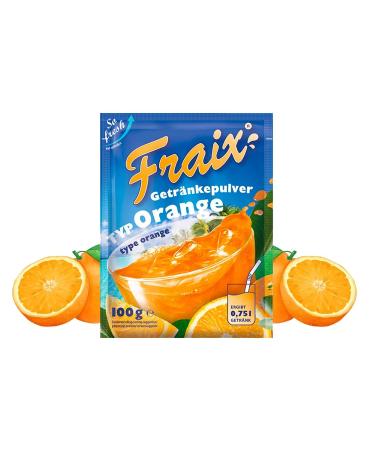 FRAIX Lot de 75 boissons en poudre orange (75 x 100 g) - Poudre instantan e aux fruits au go t fruit - Poudre de fruits parfaite pour les d placements les f tes d'anniversaire