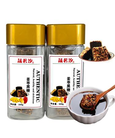 Dark Brown Sugar Ginger Jujube Tea 14.2oz/400g Combination of Black Sugar Cube Red Dates Shredded Ginger Ancient Method Handmade No Added For Women Tea Warming Tea