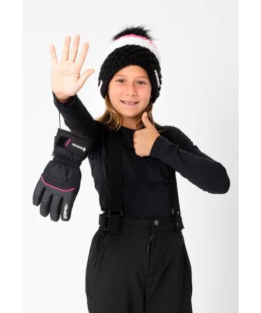Reusch Kinder Teddy Gore-Tex Ski Gloves - Waterproof Warm & Windproof Winter Sports Gloves for Kids - Black/Pink - Buy Online on GoSupps.com