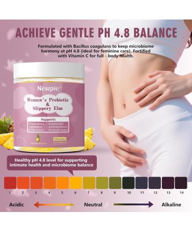 HOWEEJET Her Juicy Feminine Probiotics Gummies for Women | Tropical Pineapple Flavor | Supports pH Balance Gut & Immune Health | with Slippery Elm Prebiotics & Lactobacillus Blend | 60 Gummies (2) - Buy Online on GoSupps.com