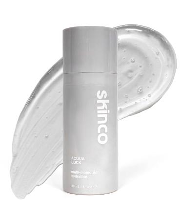 Skinco Aqua Lock Advanced Hyaluronic Acid Serum Multi-Molecular Hydration with Aloe Green Tea & Vitamin E | Plumps Moisturizes & Soothes Skin (1 fl oz) - Buy Online on GoSupps.com